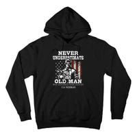 Never Underestimate An Old Man Patriotic Us Veteran Flag Tall Hoodie