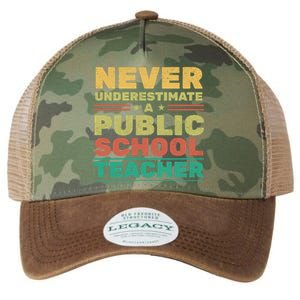 Never Underestimate A Public School Teacher Legacy Tie Dye Trucker Hat