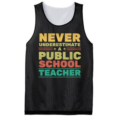 Never Underestimate A Public School Teacher Mesh Reversible Basketball Jersey Tank