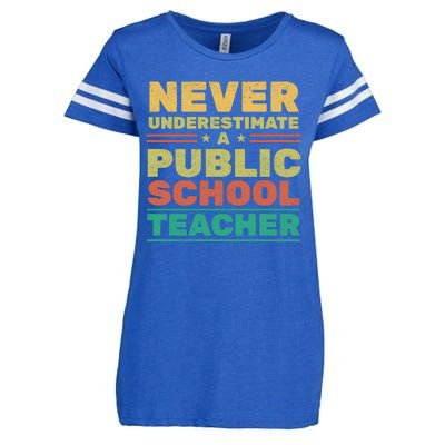 Never Underestimate A Public School Teacher Enza Ladies Jersey Football T-Shirt