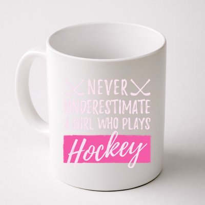 Never Underestimate A Who Plays IceHockey Hockey Gift Coffee Mug