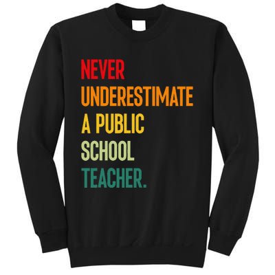 Never Underestimate A Public School Teacher Coach Quote Gift Sweatshirt