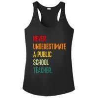 Never Underestimate A Public School Teacher Coach Quote Gift Ladies PosiCharge Competitor Racerback Tank