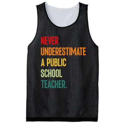 Never Underestimate A Public School Teacher Coach Quote Gift Mesh Reversible Basketball Jersey Tank