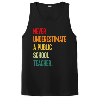 Never Underestimate A Public School Teacher Coach Quote Gift PosiCharge Competitor Tank