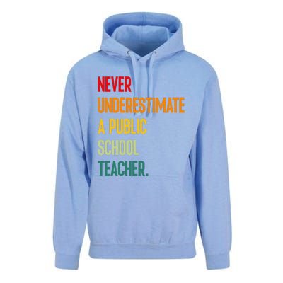 Never Underestimate A Public School Teacher Coach Quote Gift Unisex Surf Hoodie