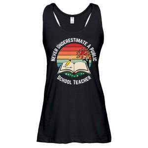 Never Underestimate A Public School Teacher Ladies Essential Flowy Tank