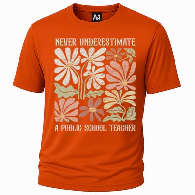 Never Underestimate A Public School Teacher Tim Walz Kamala Cooling Performance Crew T-Shirt