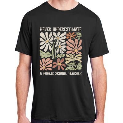 Never Underestimate A Public School Teacher Tim Walz Kamala Adult ChromaSoft Performance T-Shirt