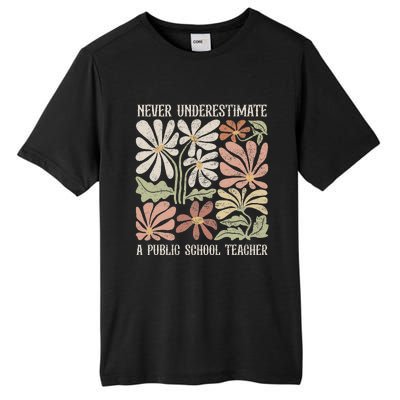 Never Underestimate A Public School Teacher Tim Walz Kamala Tall Fusion ChromaSoft Performance T-Shirt