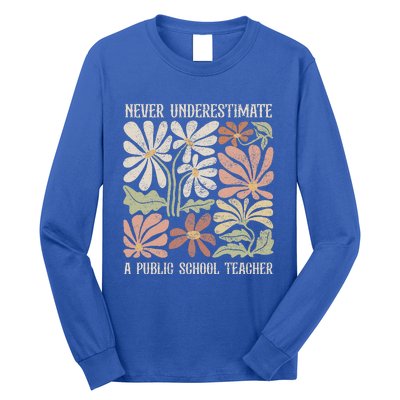 Never Underestimate A Public School Teacher Tim Walz Kamala Long Sleeve Shirt