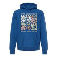 Never Underestimate A Public School Teacher Tim Walz Kamala Premium Hoodie