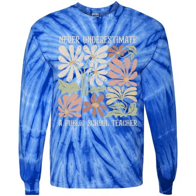 Never Underestimate A Public School Teacher Tim Walz Kamala Tie-Dye Long Sleeve Shirt