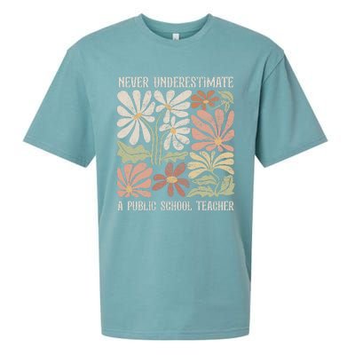 Never Underestimate A Public School Teacher Tim Walz Kamala Sueded Cloud Jersey T-Shirt