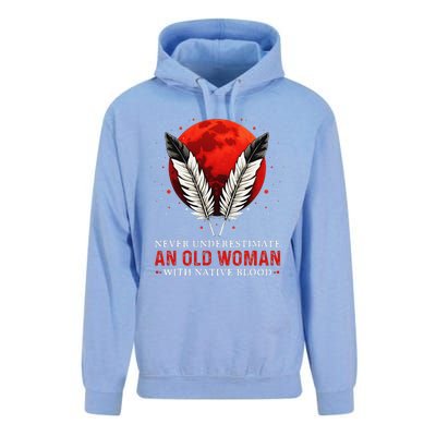 Never Underestimate An Old Woman With Native Blood American Unisex Surf Hoodie