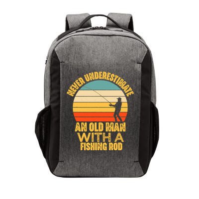 Never Underestimate An Old Man With A Fishing Rod Funny Gift Vector Backpack