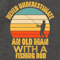 Never Underestimate An Old Man With A Fishing Rod Funny Gift Vector Backpack