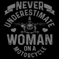 Never Underestimate A Woman Motorcycle Funny Biker Girl Polo