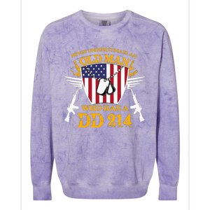 Never Underestimate An Old Man Who Has A Dd 214 Alumni Gift Colorblast Crewneck Sweatshirt