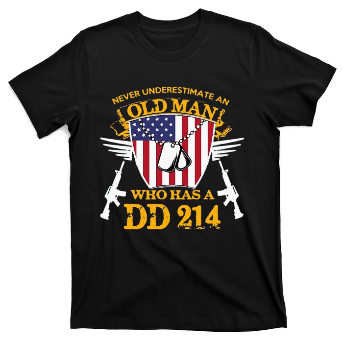 Never Underestimate An Old Man Who Has A Dd 214 Alumni Gift T-Shirt