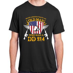 Never Underestimate An Old Man Who Has A Dd 214 Alumni Gift Adult ChromaSoft Performance T-Shirt