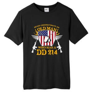 Never Underestimate An Old Man Who Has A Dd 214 Alumni Gift Tall Fusion ChromaSoft Performance T-Shirt