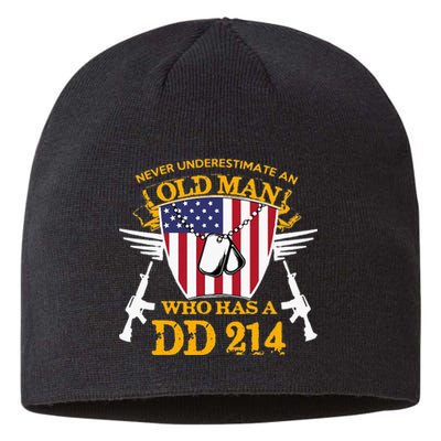 Never Underestimate An Old Man Who Has A Dd 214 Alumni Gift Sustainable Beanie