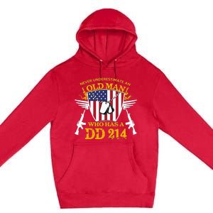 Never Underestimate An Old Man Who Has A Dd 214 Alumni Gift Premium Pullover Hoodie