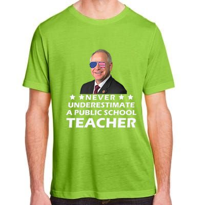 Never Underestimate A Public School Teacher Tim Walz 2024 Adult ChromaSoft Performance T-Shirt