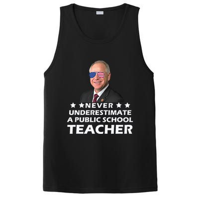 Never Underestimate A Public School Teacher Tim Walz 2024 PosiCharge Competitor Tank