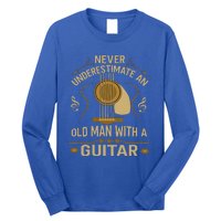 Never Underestimate An Old Man With A Guitar Acoustic Player Long Sleeve Shirt