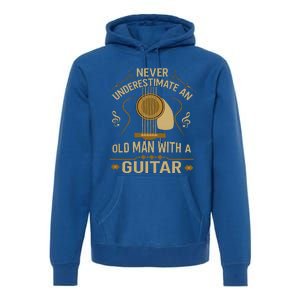 Never Underestimate An Old Man With A Guitar Acoustic Player Premium Hoodie