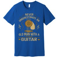 Never Underestimate An Old Man With A Guitar Acoustic Player Premium T-Shirt