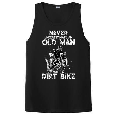 Never Underestimate An Old Man With A Dirt Bike Funny Biker PosiCharge Competitor Tank