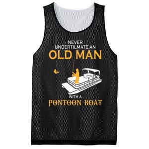 Never Underestimate An Old Man With A Pontoon Boat Mesh Reversible Basketball Jersey Tank