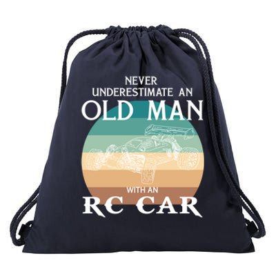 Never Underestimate An Old With A Rccar Meaningful Gift Drawstring Bag