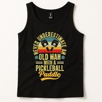 Never Underestimate An Old Man With A Pickleball Paddle Tank Top