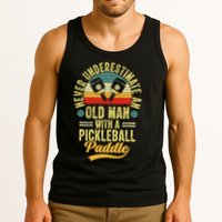 Never Underestimate An Old Man With A Pickleball Paddle Tank Top