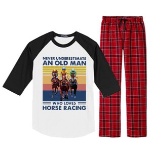 Never Underestimate An Old Man Who Loves Horse Racing Raglan Sleeve Pajama Set