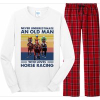 Never Underestimate An Old Man Who Loves Horse Racing Long Sleeve Pajama Set