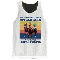 Never Underestimate An Old Man Who Loves Horse Racing Mesh Reversible Basketball Jersey Tank