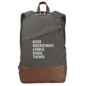 Never Underestimate A Public School Teacher Harris Waltz Cotton Canvas Backpack