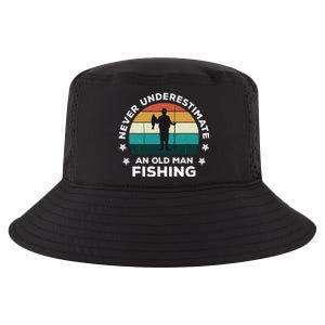 Never Underestimate An Old Man Fishing Fun Catching Fish Cool Comfort Performance Bucket Hat