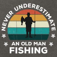 Never Underestimate An Old Man Fishing Fun Catching Fish Cotton Canvas Backpack