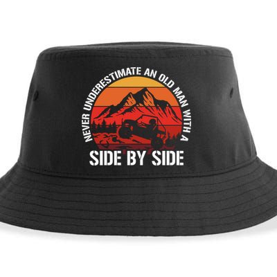 Never Underestimate An Old With A Side By Side Gift Sustainable Bucket Hat