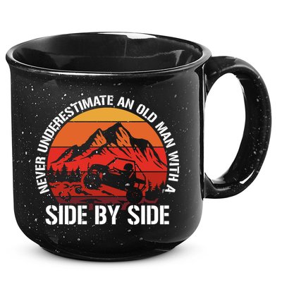 Never Underestimate An Old With A Side By Side Gift 15oz Campfire Ceramic Mug