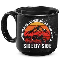 Never Underestimate An Old With A Side By Side Gift 15oz Campfire Ceramic Mug