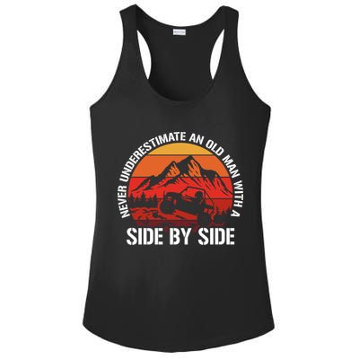 Never Underestimate An Old With A Side By Side Gift Ladies PosiCharge Competitor Racerback Tank
