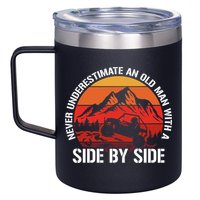 Never Underestimate An Old With A Side By Side Gift 12oz Stainless Steel Coffee Mug