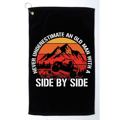 Never Underestimate An Old With A Side By Side Gift Golf Towel